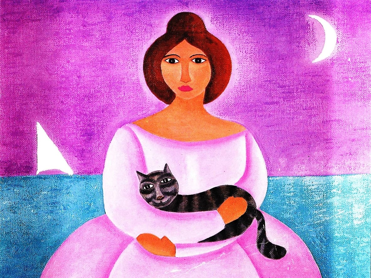 1995 Mujer con gato